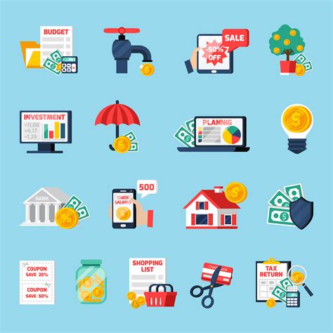 Home Budget Icons Set 471561 Vector Art At Vecteezy