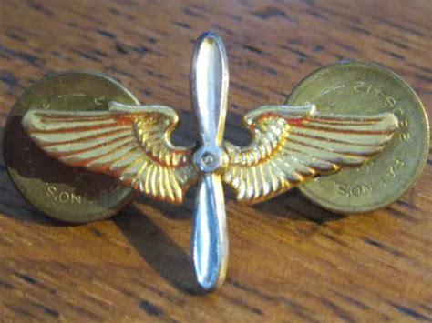 Wwii Us Army Air Force Aviation Officer Collar Insignia Wings