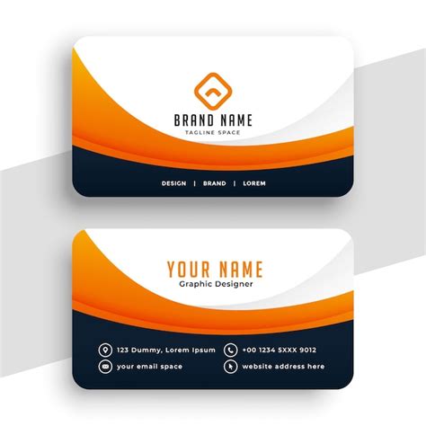 Free Vector Professional Orange Business Calling Card Design