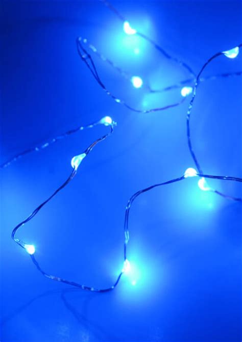 Waterproof Led Blue Fairy Lights Battery Operated Silver Wire 4