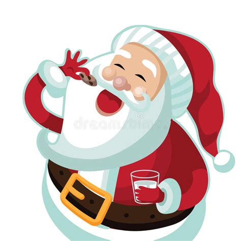 Santa Claus Eating A Christmas Cookie Stock Vector