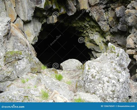 Lava River Cave Entrance Stock Image Image Of Green 126676541