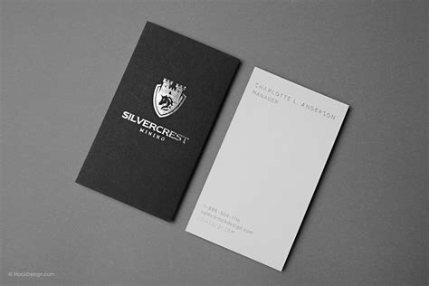 The most common design would be the simplistic white cards with contact details and personal information. Black and white business cards TEMPLATE | RockDesign.com