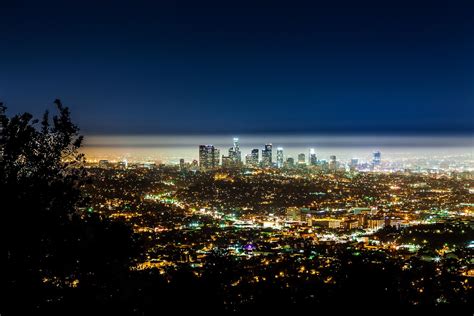 Fantastic View Of Los Angeles At Night Wallpaper Nature And Landscape