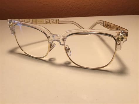 Versace Gold And Translucent Frames With Clear Lens Grailed