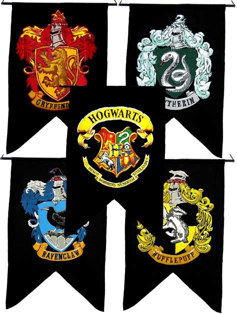 Harry Potter HOUSE WALL 5 BANNER SET Ravenclaw Slytherin Hufflepuff
