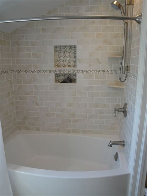 In addition to bathtub use, this caulk is also best used for other bathroom caulking needs, like around your shower stalls. tile bathroom showers | Tiles in bathtub surround ...