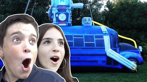 Surprised Them With A Battle Bus In Real Life Youtube