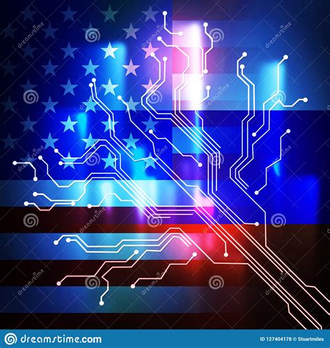 Russian Hacking Election Attack Alert 2d Illustration Stock ...