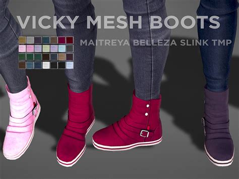 Second Life Marketplace Td Vicky Mesh Ankle Boots Flat Feet
