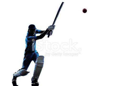 Cricket Player Batsman Silhouette Stock Photo Royalty Free Freeimages