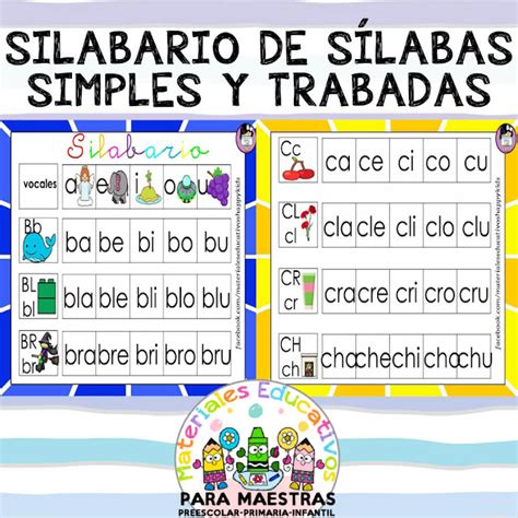 Ideas De Silabario S Labas Simples Y Trabadas Silabas Silabas The