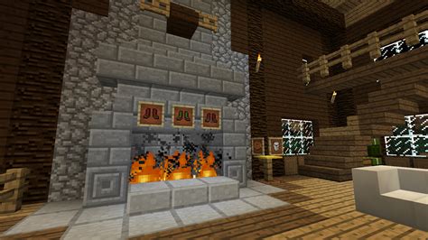 Minecraft Fireplace Ready For Christmas Minecraft Fireplace