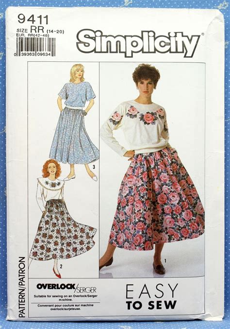 simplicity sewing pattern 9411 misses decorated pullover etsy