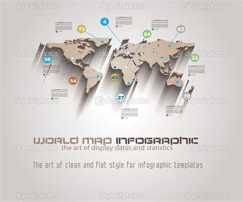 World Map Infographic Template Stock Illustration 41829165 Circle