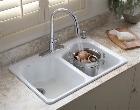 Faucet for kitchen sink feature spouts, handles, lift rod, cartridge aerator, mixing chamber, and water inlet that sufficiently help in the water dispersion. The Best Kitchen Sink Deals and Faucet Buying Guide ...