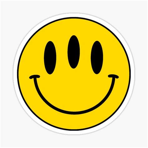 Three Eyed Smiley Sticker For Sale By Harajokeu Redbubble