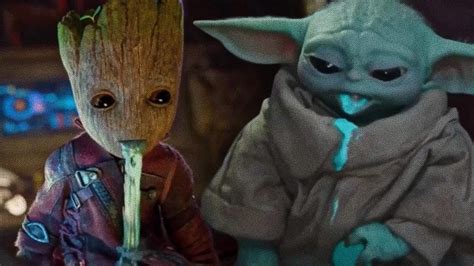 Baby Yoda Vs Baby Groot Puking Who Did It Better Youtube