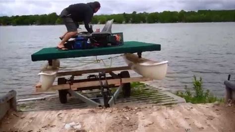 I sure would love to have a place to get away that's located on a river or a lake. How to Build an Electric Pontoon Boat Using an Old Hobie Cat DIY - YouTube