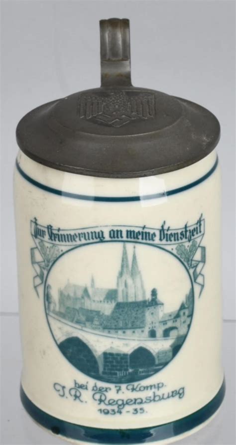 Wwii Nazi German Soldier Souvenir Stein Regensburg