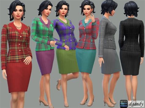 The Sims Resource Business Suit With Plaid Jacket