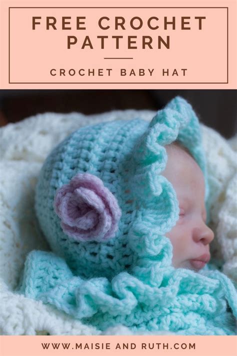 Crochet Baby Hat Pattern The Bluebell Baby Bonnet Maisie And Ruth