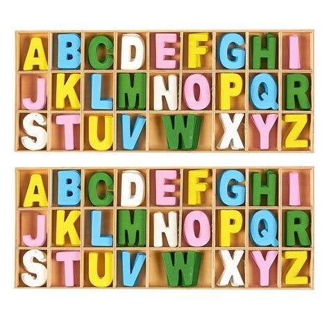 Worksheets, flashcards, stencils, letters for coloring & tracing. Wooden Letters - 260-Piece Wooden Craft Letters with ...