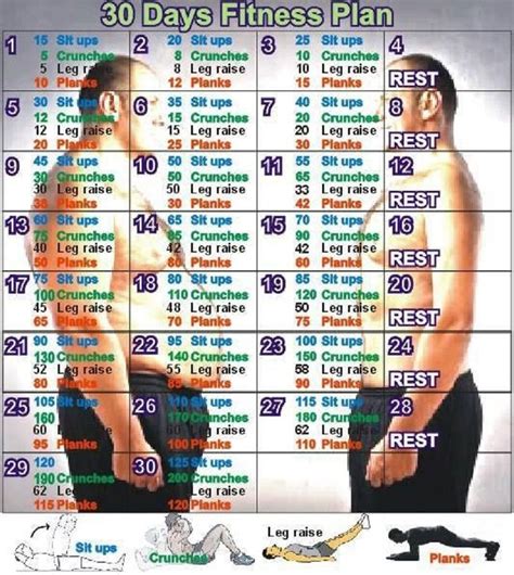 30 Days Fitness Plan Workout Plan 30 Day Fitness Workout Challenge