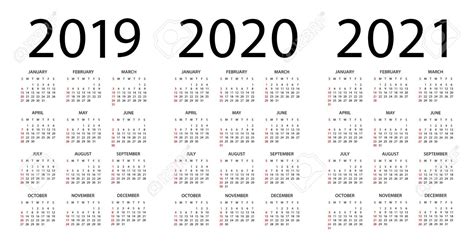 2019 2020 2021 2022 Calendar