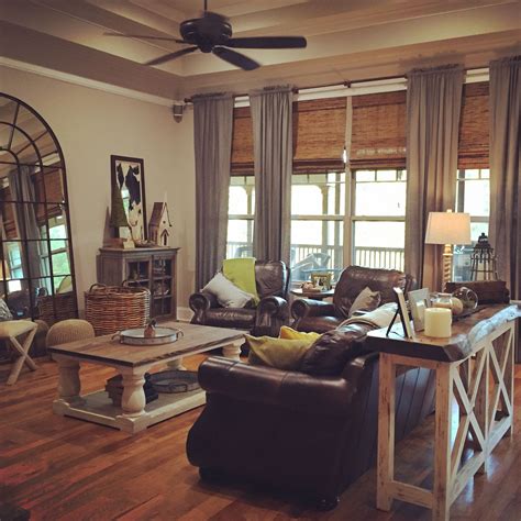 Warm Country Cottage Living Room Living Room Leather Farmhouse