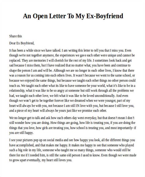 Sample Letter To Ex Boyfriend To Get Him Back Amulette
