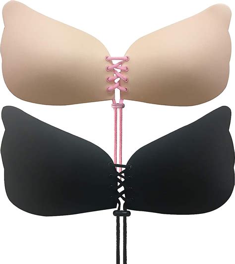 2 Pack Soutiens Gorge Dos Nu Push Up Bras sans Bretelles Auto adhésifs