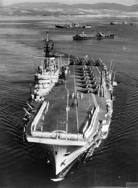 954 X 1300 Hms Eagle Entering Gibraltar Harbor With Her Company