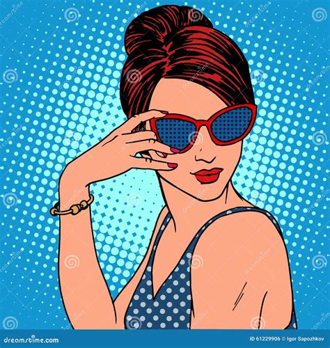 Retro Fashion Girl In Sunglasses Stock Vector Illustration Of Retro