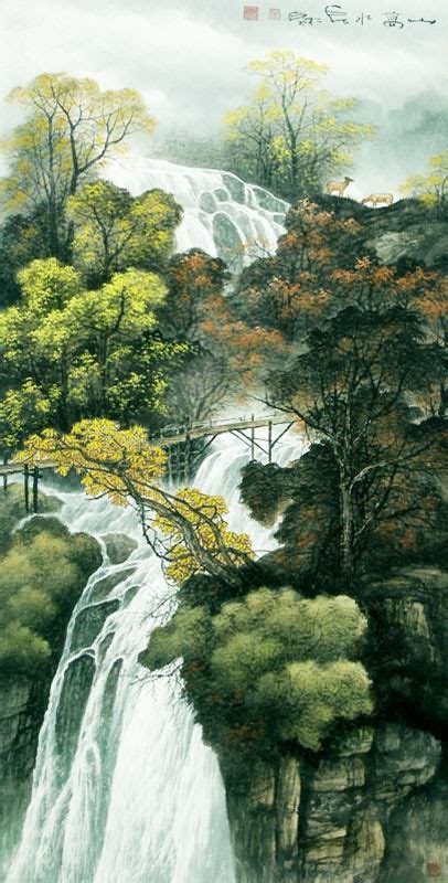 Chinese Waterfalls Chinese Waterfall Painting 1135015 66cm X 136cm