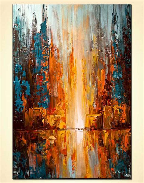 Buy Colorful City Lights Abstract Painting Palette Knife 6242