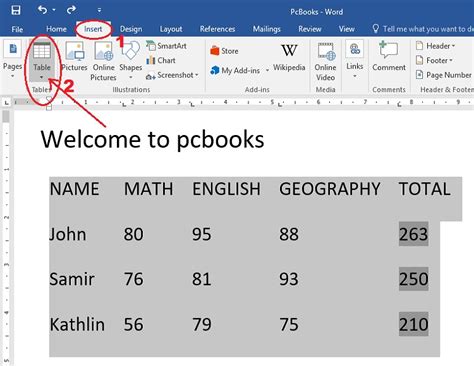 Microsoft Word Tutorial Convert Text To Table