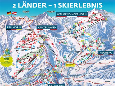 Oberstdorf Ski Pistekaart Kleinwalsertal And Oberstdorf Oostenrijk