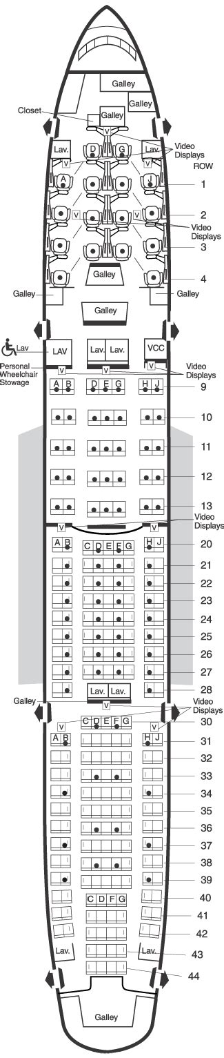 American Airlines Boeing 777 Domestic Seating Map Aircraft Chart