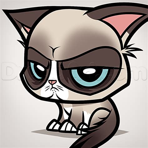 How To Draw Chibi Grumpy Cat Step By Step Chibis Draw Chibi Anime