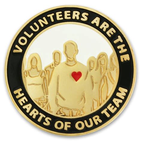 Pinmart Volunteers Enamel Lapel Pin Heart Pin Volunteer Ts Volunteer