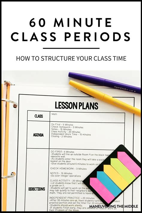 How To Structure A 60 Minute Class Period Maneuvering The Middle
