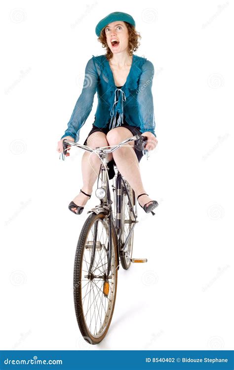 Ragazza Divertente Sulla Bicicletta Fotografia Stock Immagine Di Salute Donna 8540402