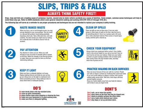 Slips Trips And Falls Safety Osha Safety Poster For Workplace