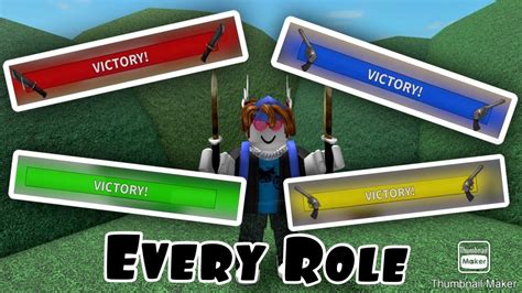 Winning As Every Role In Murder Mystery 2 Roblox Youtube
