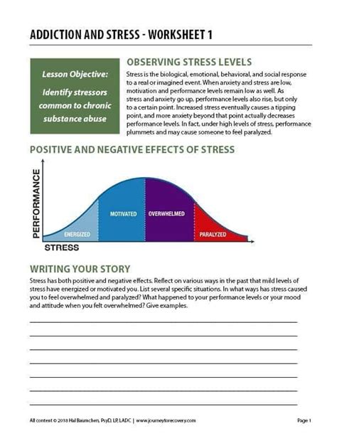 Addiction And Stress Worksheet 1 Cod