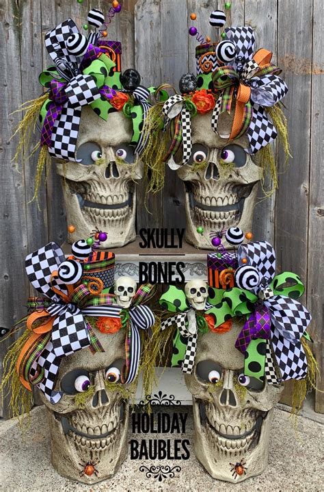 Halloween Skull Hanger Halloween Wall Decor Mr Bones Wreath