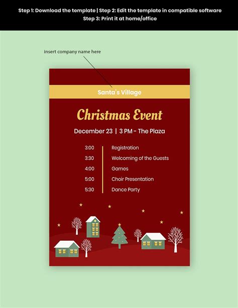 Christmas Event Program Template In Psd Word Download