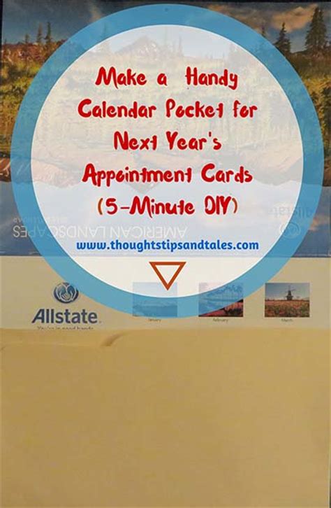 Make A Handy Calendar Pocket For Next Years Appointments 5 Minute Diy