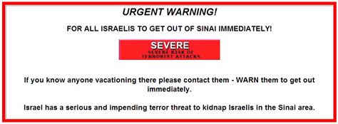 Israelis Told To Leave Sinai Immediately